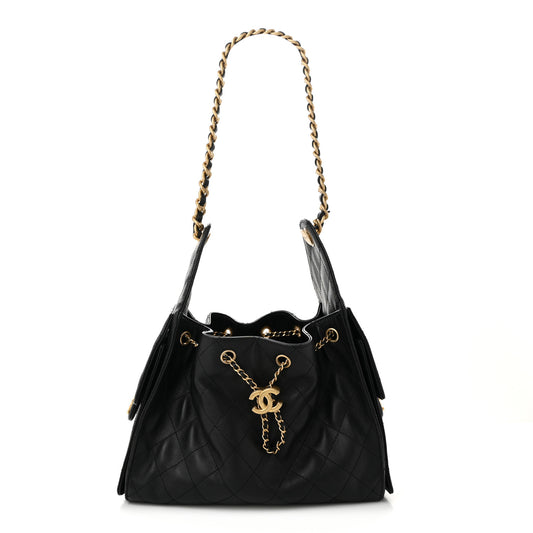 Caviar Quilted Small Chanel 25 Handbag Black