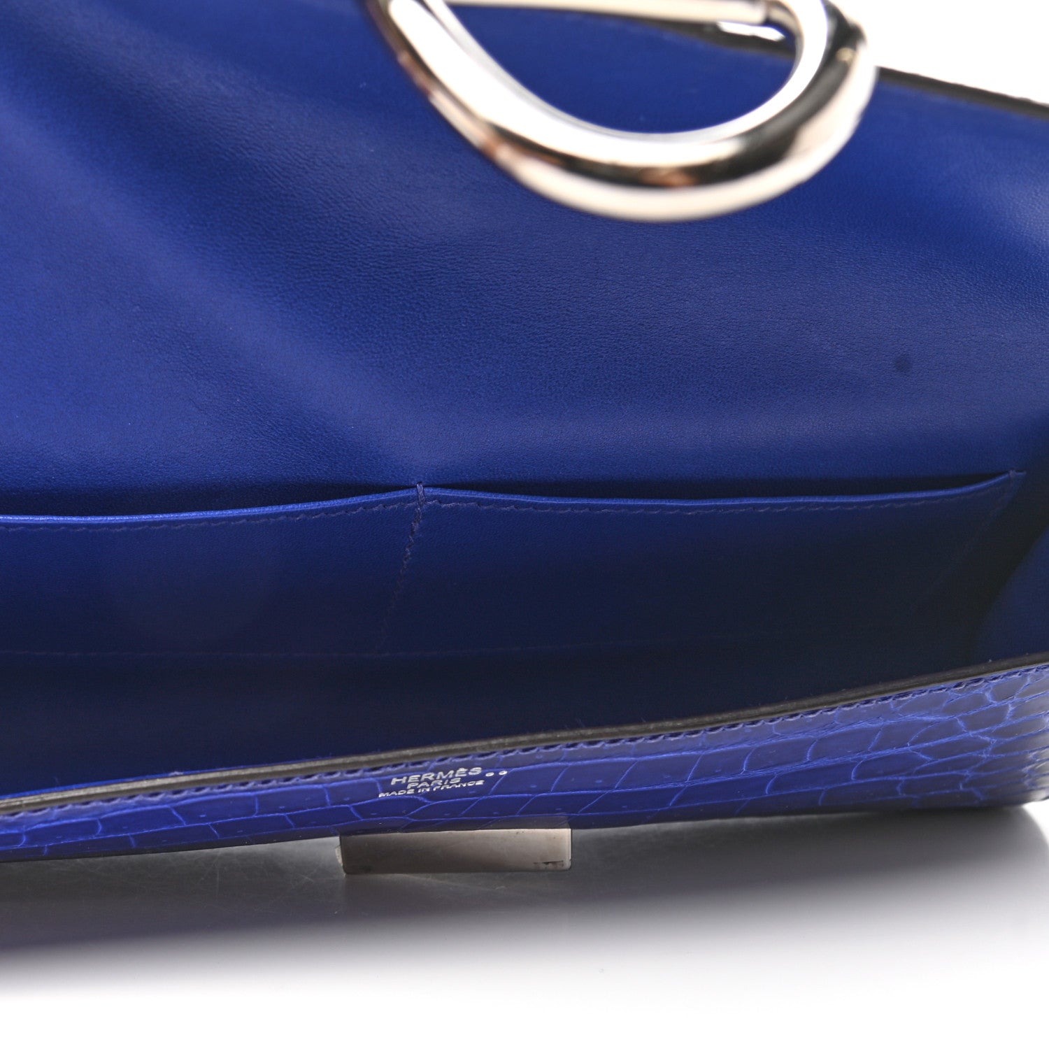 Hermes Shiny Niloticus Crocodile Egee Clutch Bleu Electrique 5 of 6