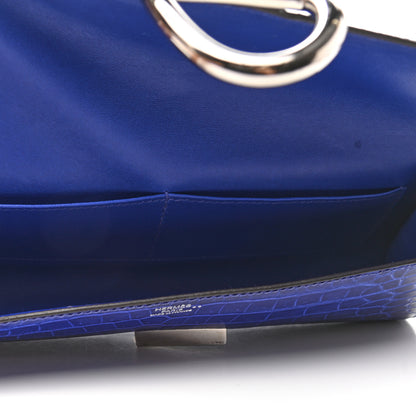 Hermes Shiny Niloticus Crocodile Egee Clutch Bleu Electrique 5 of 6