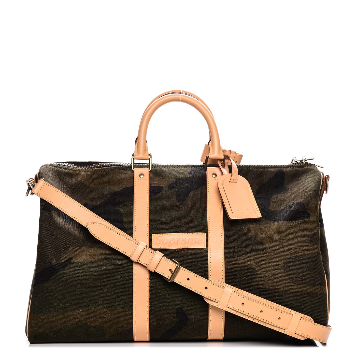 X SUPREME Monogram Camouflage Keepall Bandouliere 45