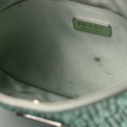 Prada Satin Crystal Cleo Adjustable Strap Shoulder Bag Acqua 9 of 11