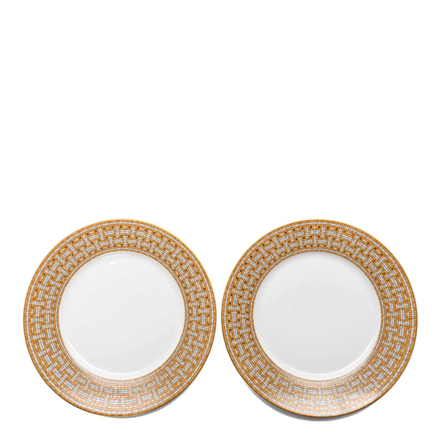 Porcelain Mosaique Au 24 Gold Dinner Plate Set of 2