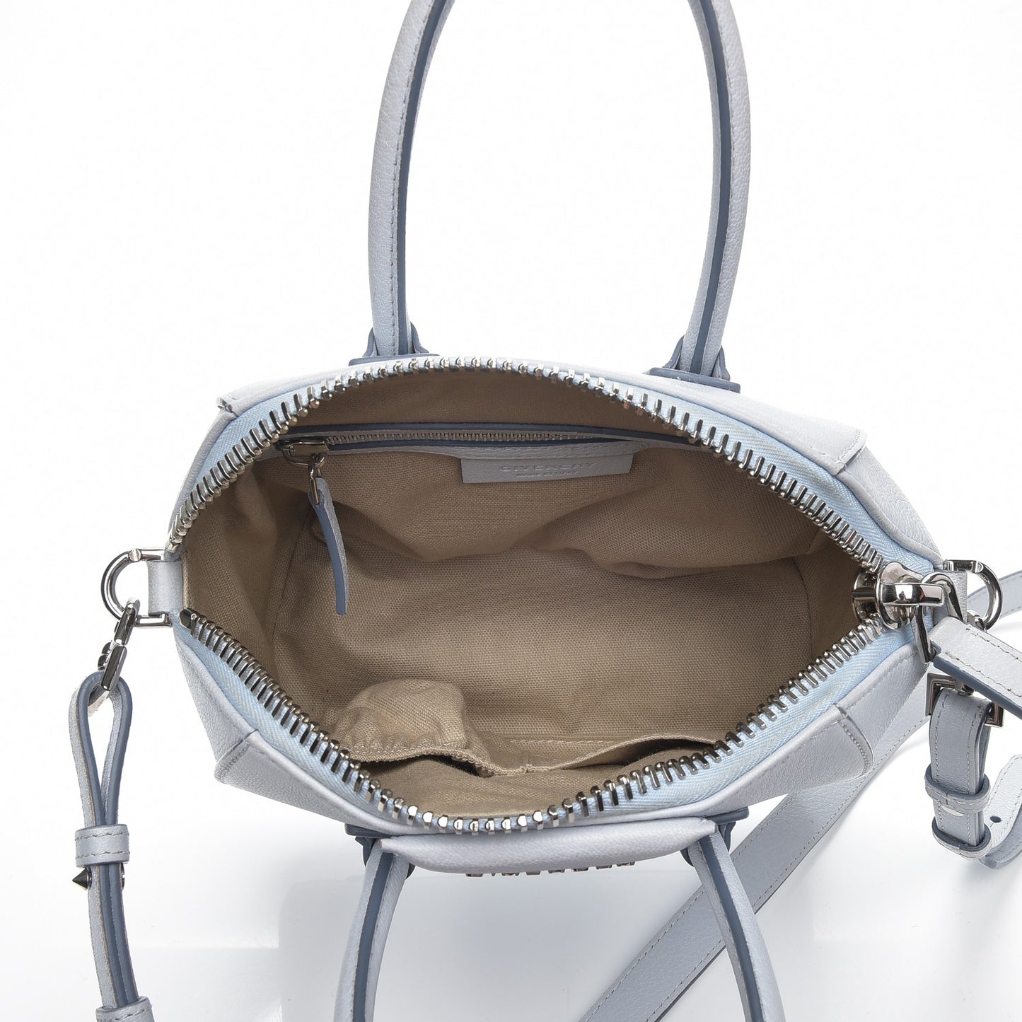 Sugar Goatskin Mini Antigona Baby Blue