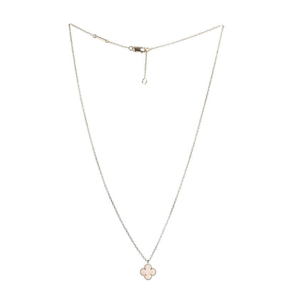 Van Cleef & Arpels 18K Yellow Gold Mother of Pearl Sweet Alhambra Pendant Necklace 3 of 7