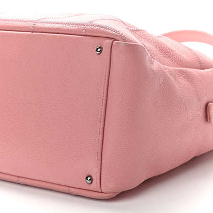 Chanel Caviar Square Stitched Bowler Pink 9 of 9