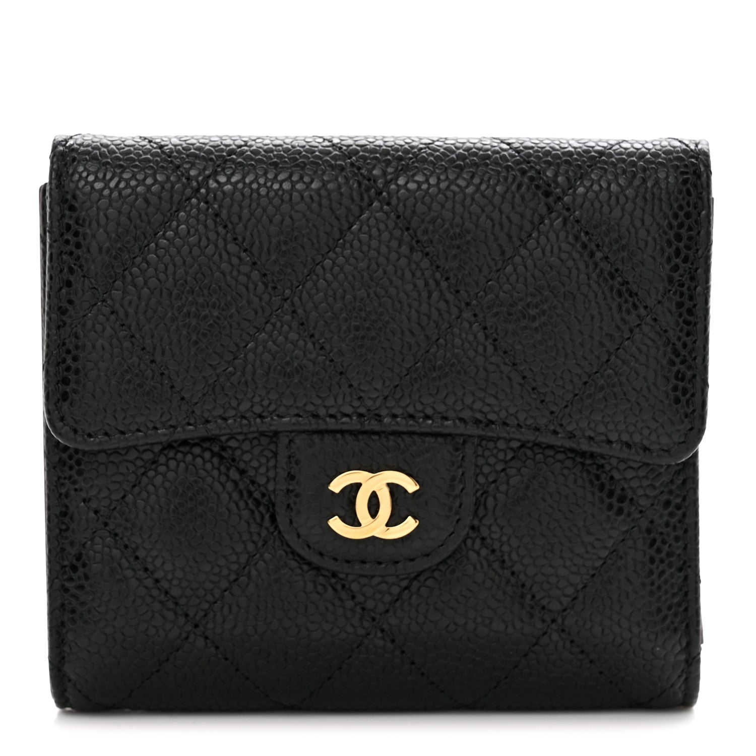 Chanel Caviar Quilted Compact Flap Wallet Black 1 of 8
