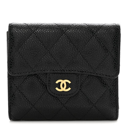 Chanel Caviar Quilted Compact Flap Wallet Black 1 of 8