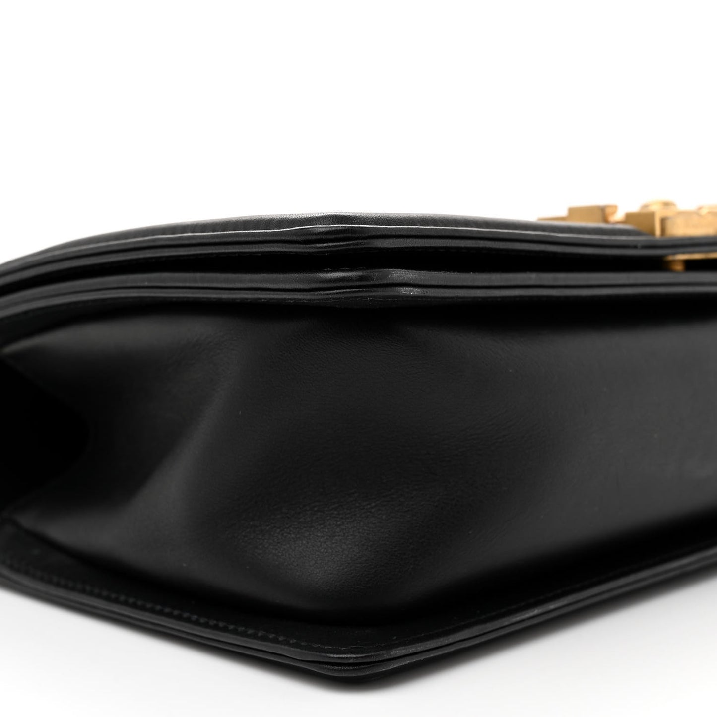 Calfskin Medium Boy Logo Top Handle Flap Black