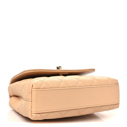 Chanel Caviar Quilted Coco Handle Clutch With Chain Beige 4 of 10