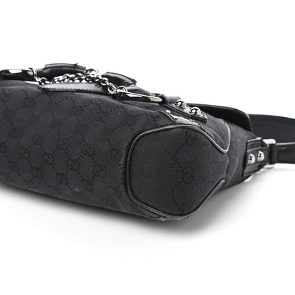 Gucci Monogram Horsebit Chain Flap Shoulder Bag Black 9 of 9