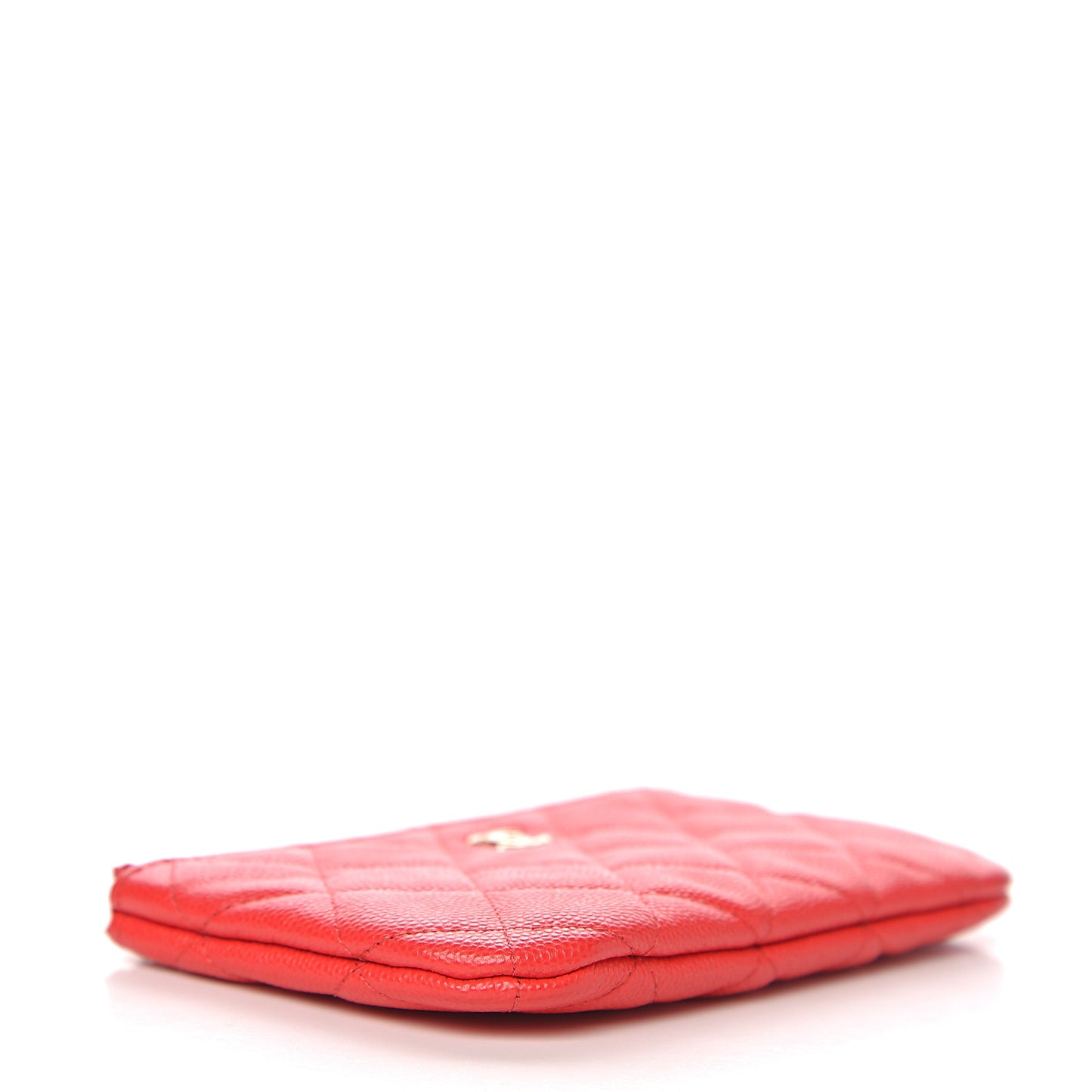 Caviar Quilted Small Cosmetic Case Red