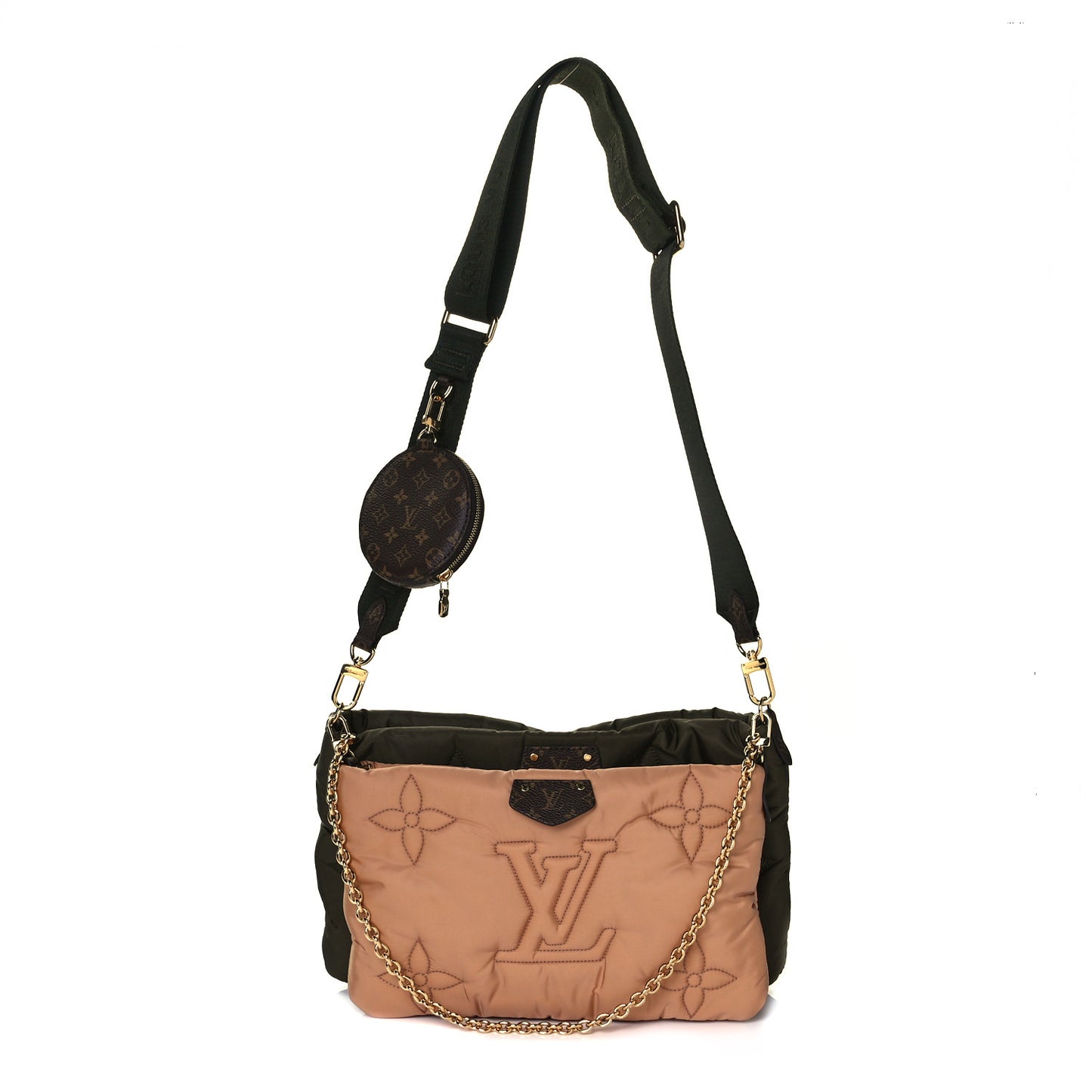 Econyl Monogram Pillow Maxi Multi Pochette Accessories Kaki Beige