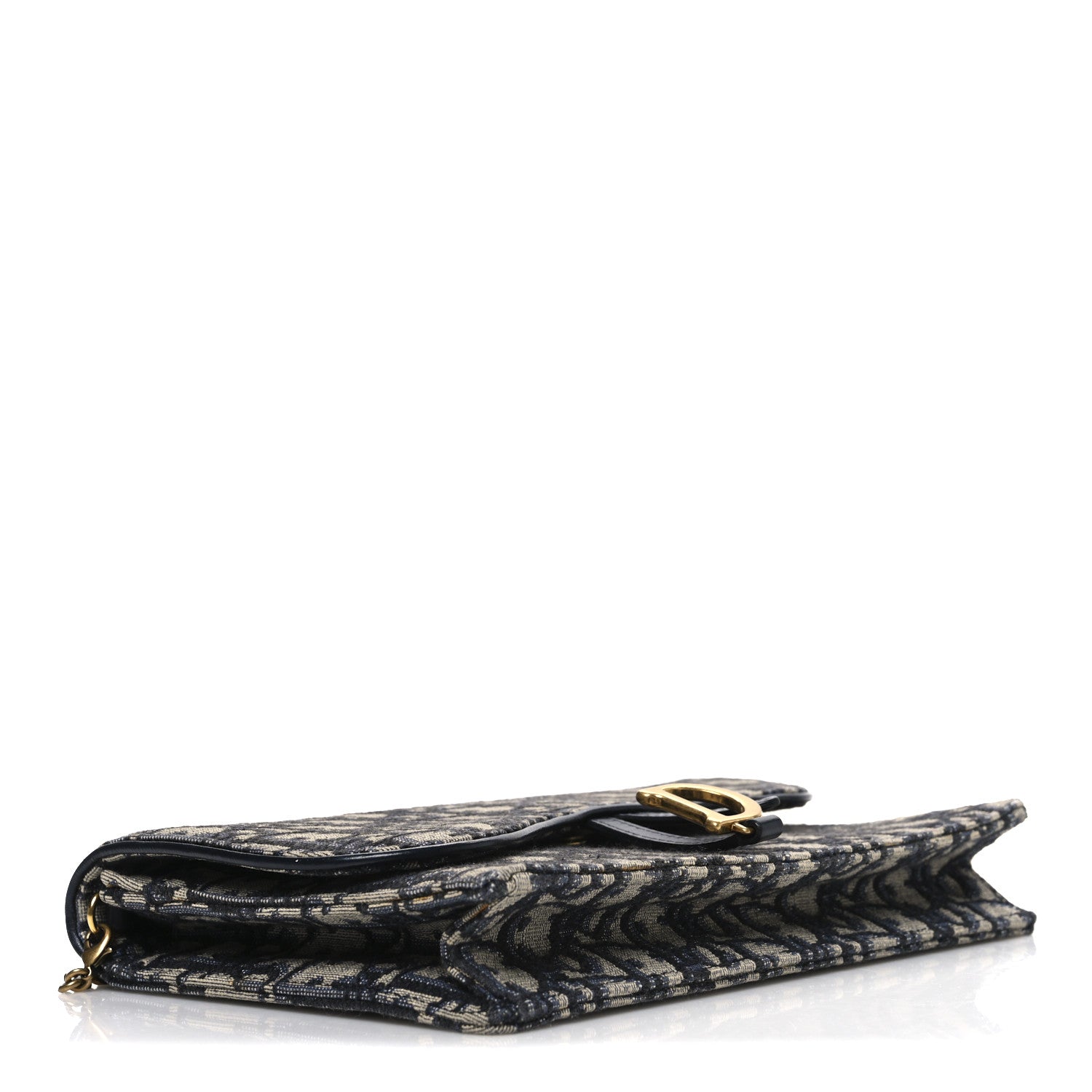 Christian Dior Oblique Saddle Chain Pouch Blue 4 of 9