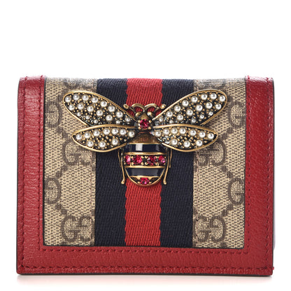 Gucci GG Supreme Monogram Queen Margaret Card Case Red 1 of 8