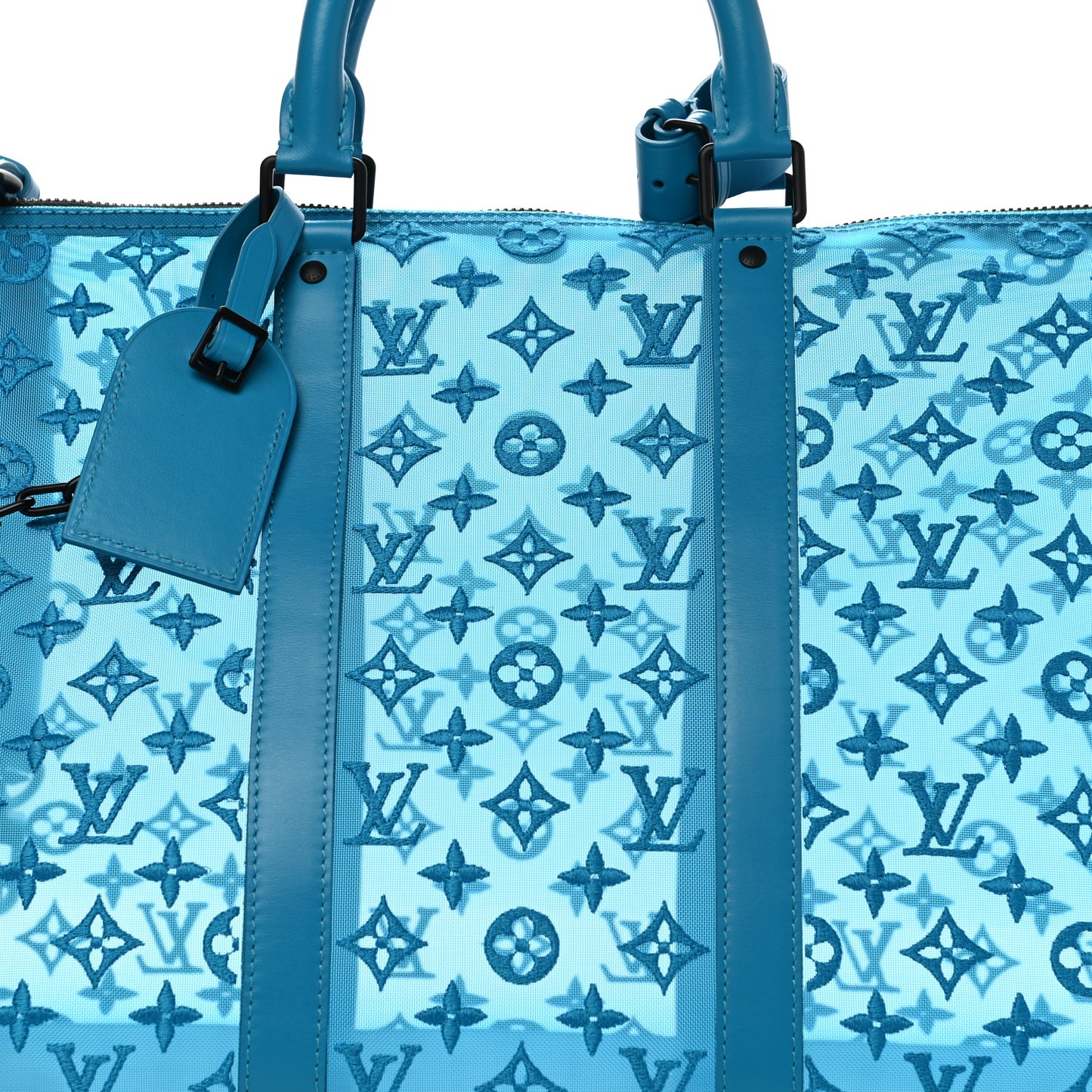 Monogram See Through Keepall Triangle Bandouliere 50 Turquoise
