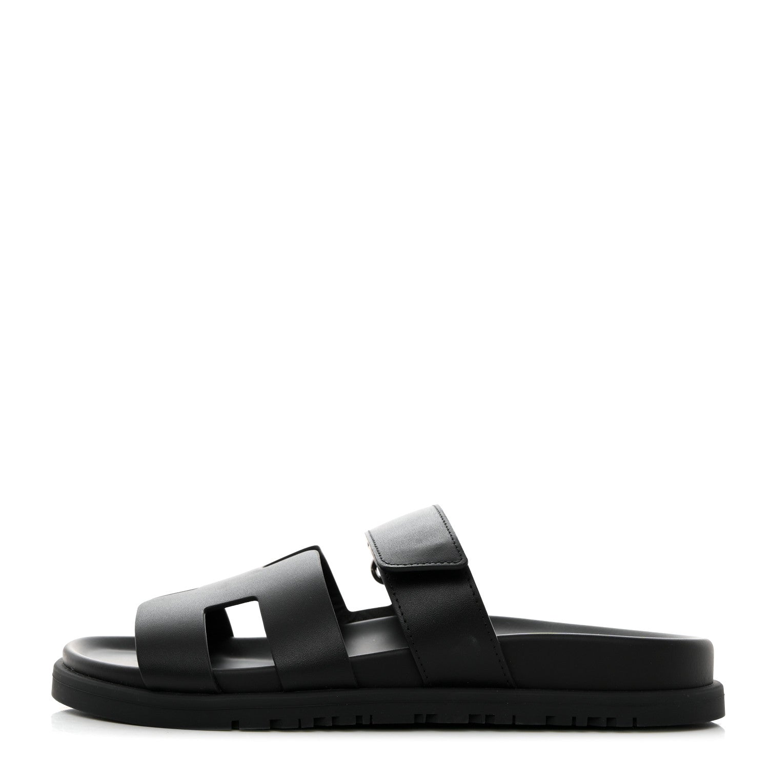 Hermes Calfskin Womens Chypre Sandals 36 Black 1 of 11