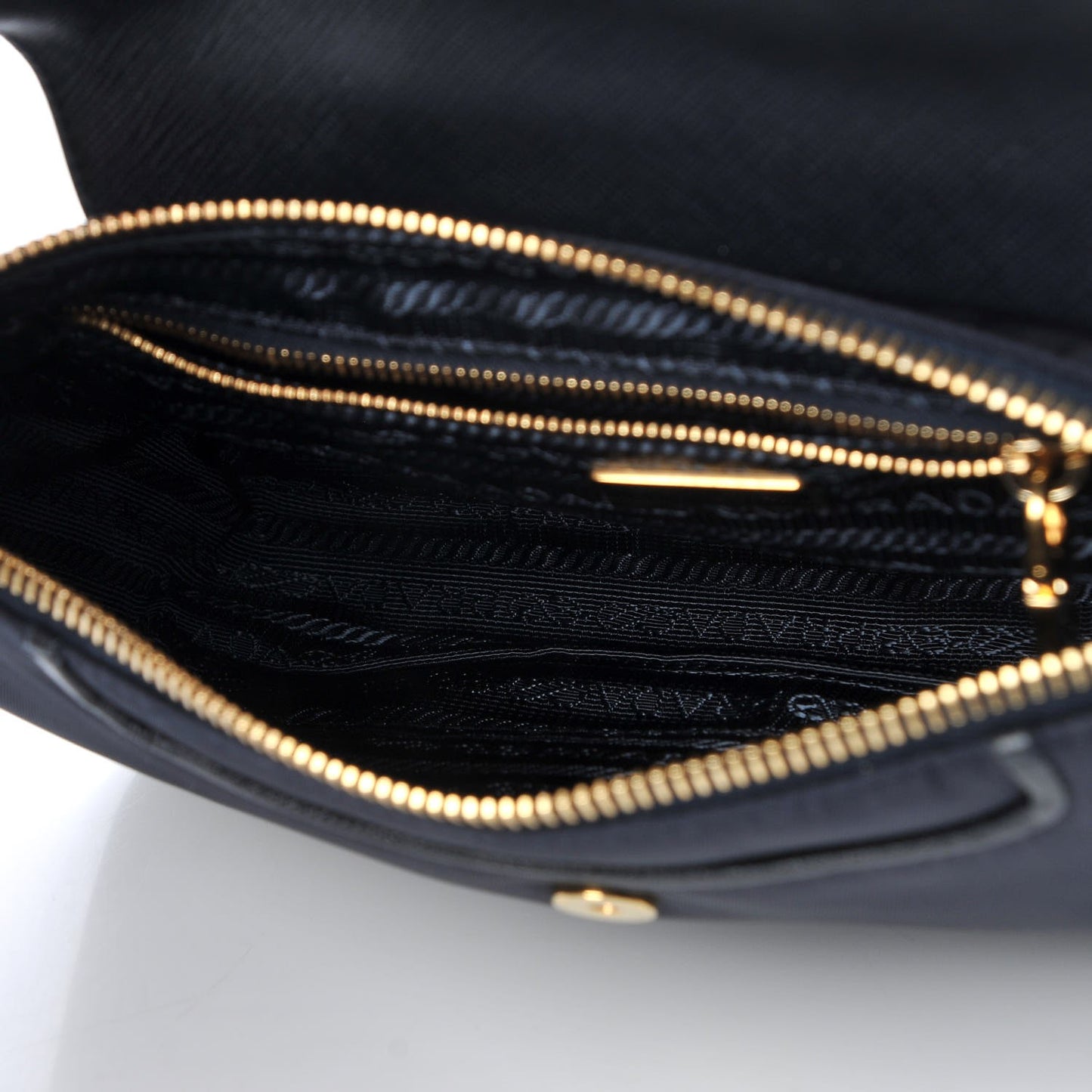Tessuto Nylon Saffiano Crossbody Bag Black Blue