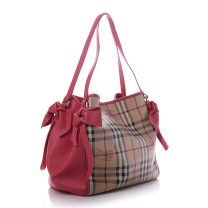 Burberry Haymarket Check Bow Canterbury Tote Pink 2 of 9