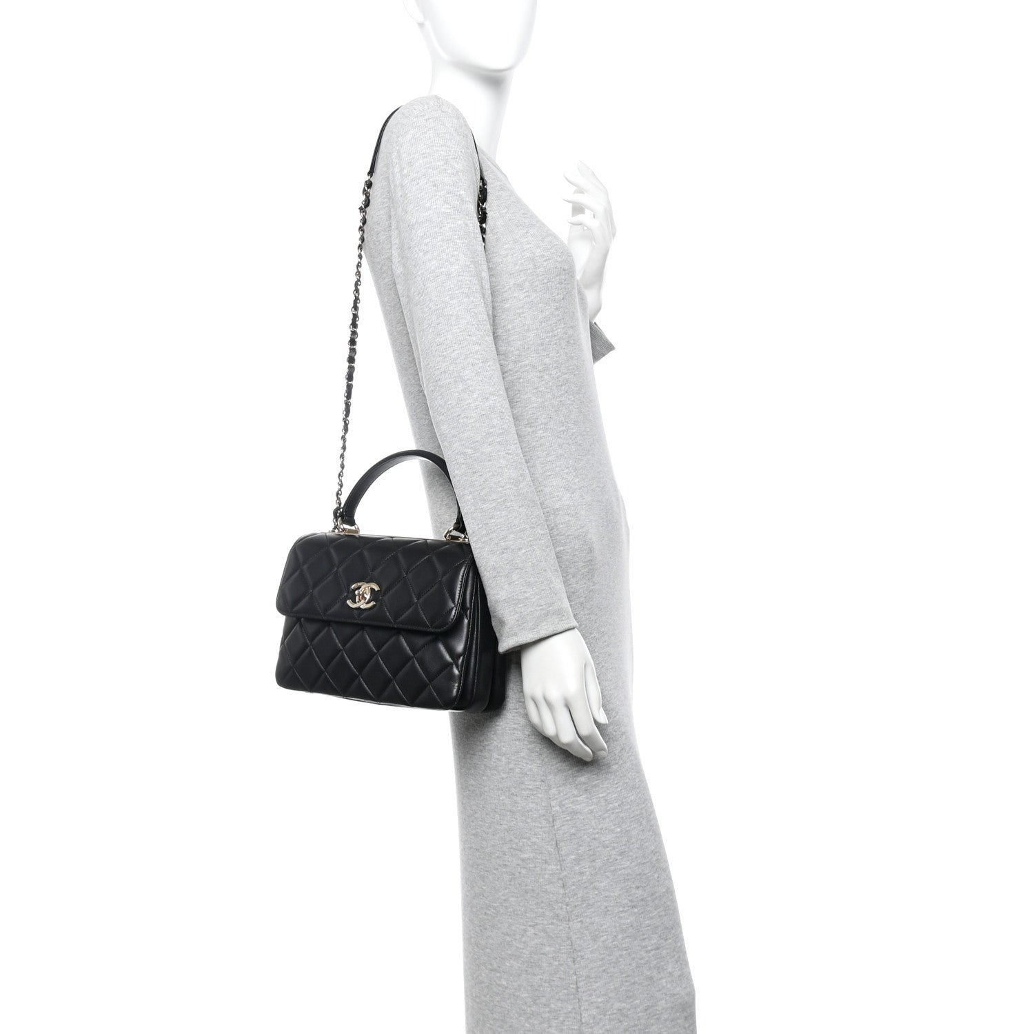 Chanel Lambskin Quilted Small Trendy CC Dual Handle Flap Bag Black 2 of 11