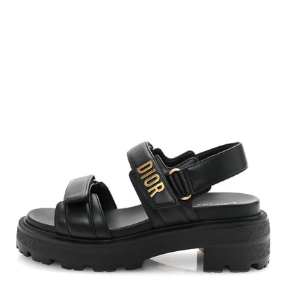 Christian Dior Lambskin Dioract Platform Sandals 36.5 Black 1 of 10