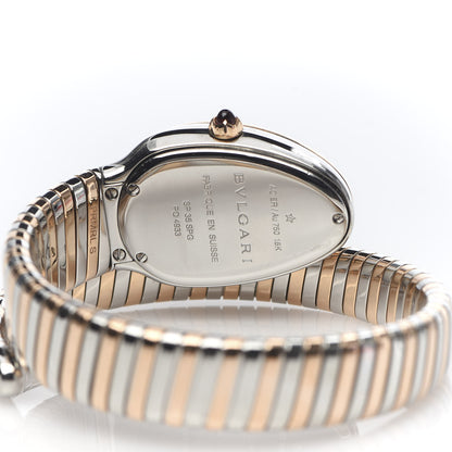 Bulgari Stainless Steel 18K Rose Gold Diamond Bezel 35mm Serpenti Tubogas Quartz Watch Black 12 of 15
