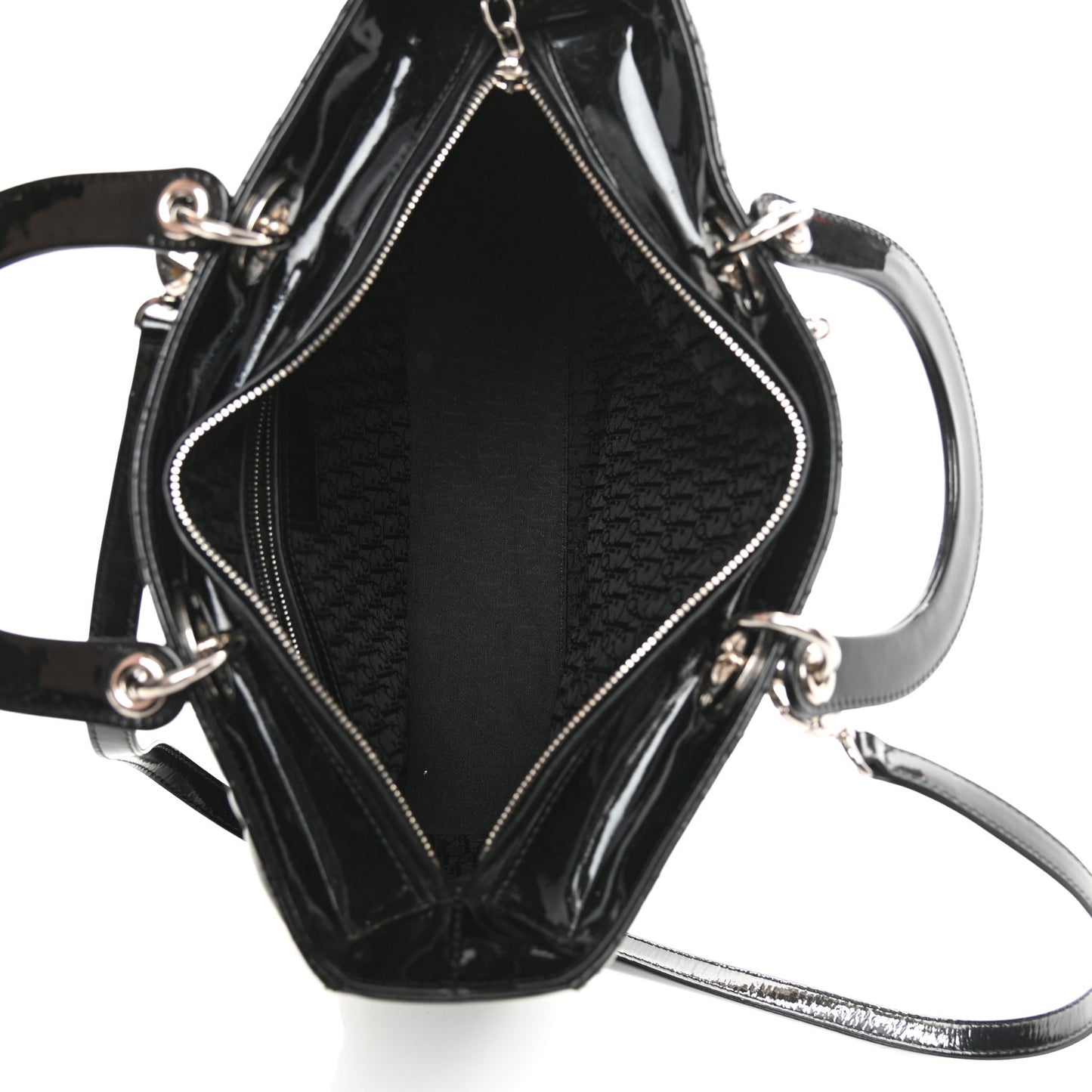 Patent Cannage Large Lady Dior Black