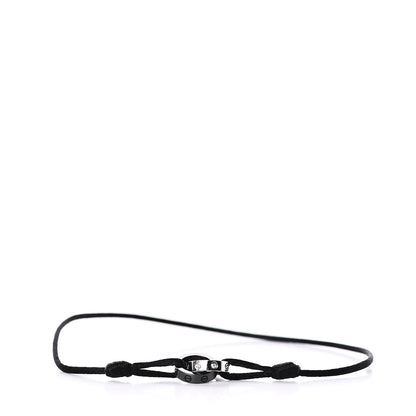Cartier 18K White Gold Ceramic 4 Diamond LOVE Cord Bracelet Black 1 of 5