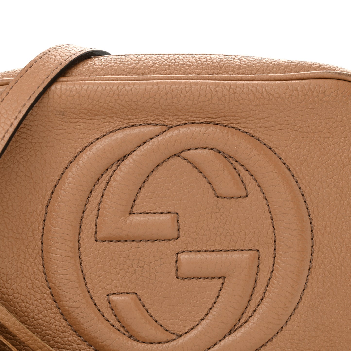 Pebbled Calfskin Small Soho Disco Bag Camelia