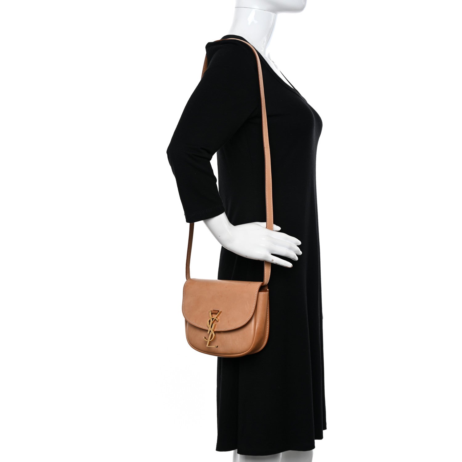 Saint Laurent Smooth Vintage Calfskin Small Kaia Satchel Brown Gold 2 of 11