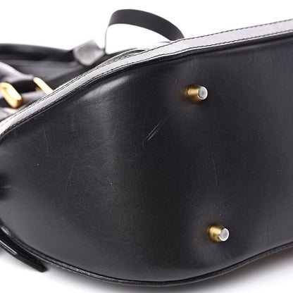 Burberry Bridle Calfskin House Check Small Orchard Bowling Bag Black 8 of 20