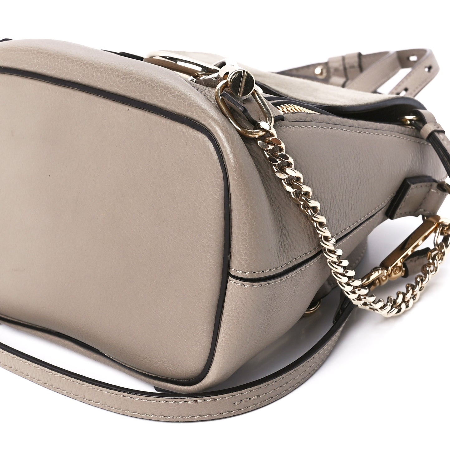 Suede Calfskin Mini Faye Backpack Motty Grey
