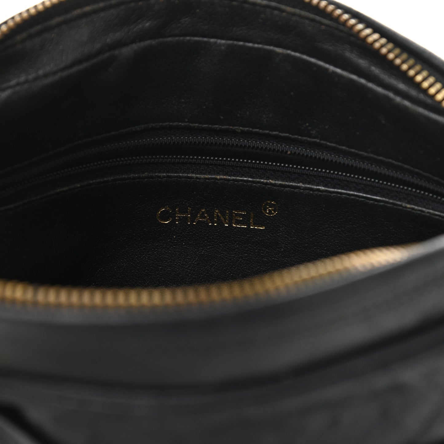 Lambskin Quilted CC Tassel Camera Case Black