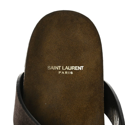 Saint Laurent Suede Jimmy Thong Flat Sandals 38 Chocolate 7 of 8