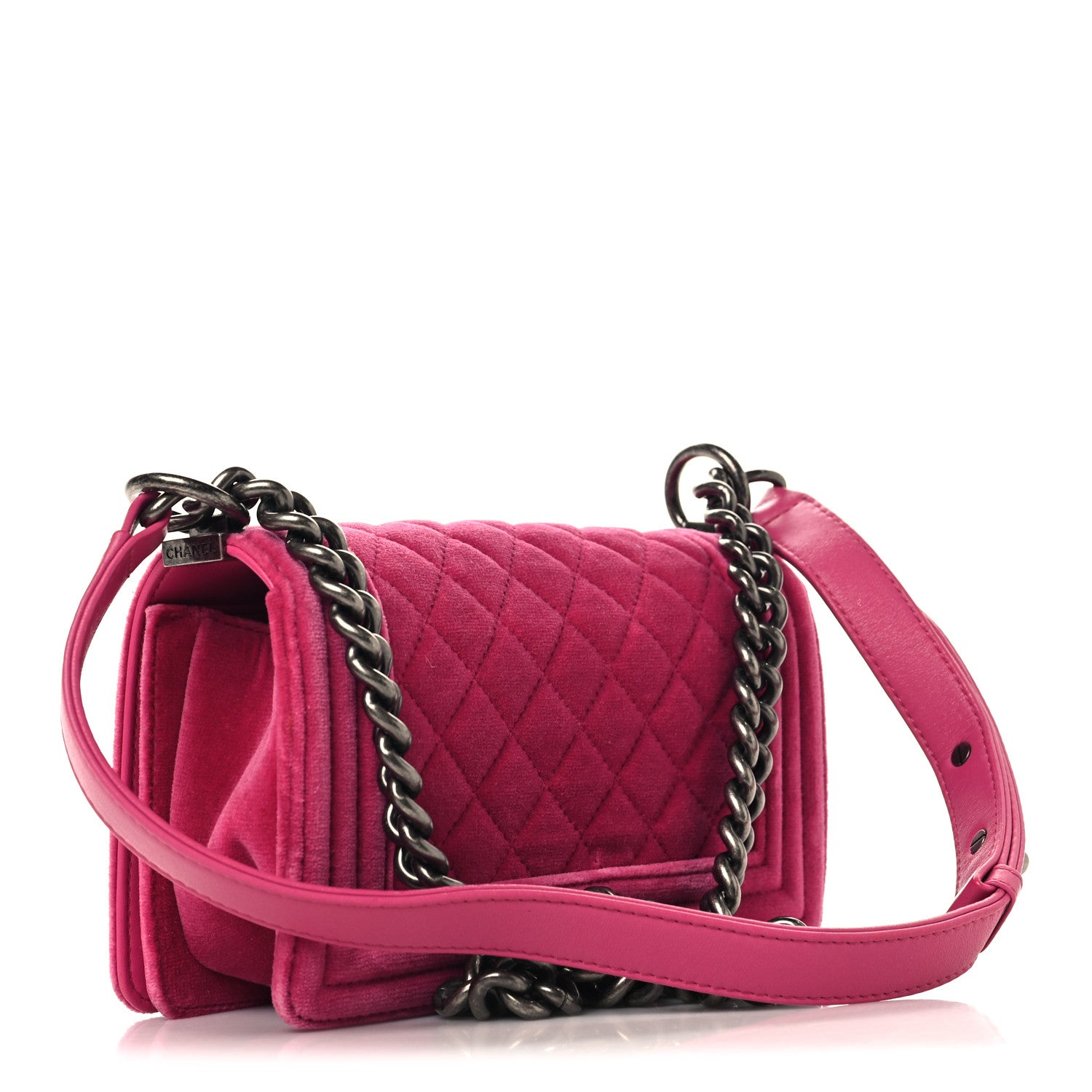 Chanel Velvet Quilted Small Boy Flap Pink 3 of 10