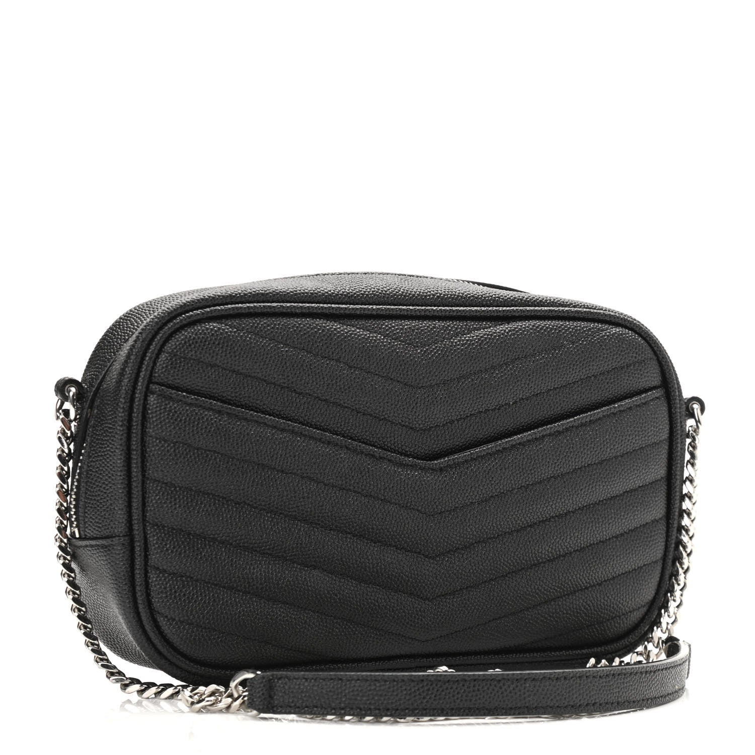 Saint Laurent Grain De Poudre Matelasse Monogram Mini Lou Camera Bag Black 2 of 11