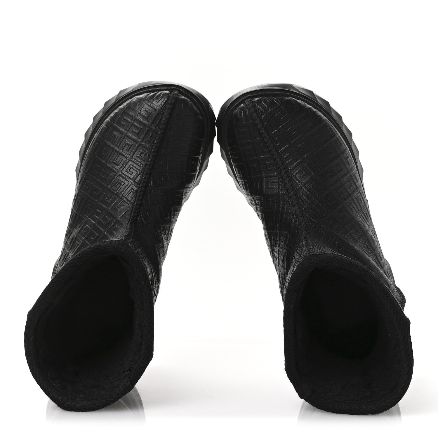 Givenchy Calfskin Logo Embossed Marshmallow Boots 37 Black 2 of 8