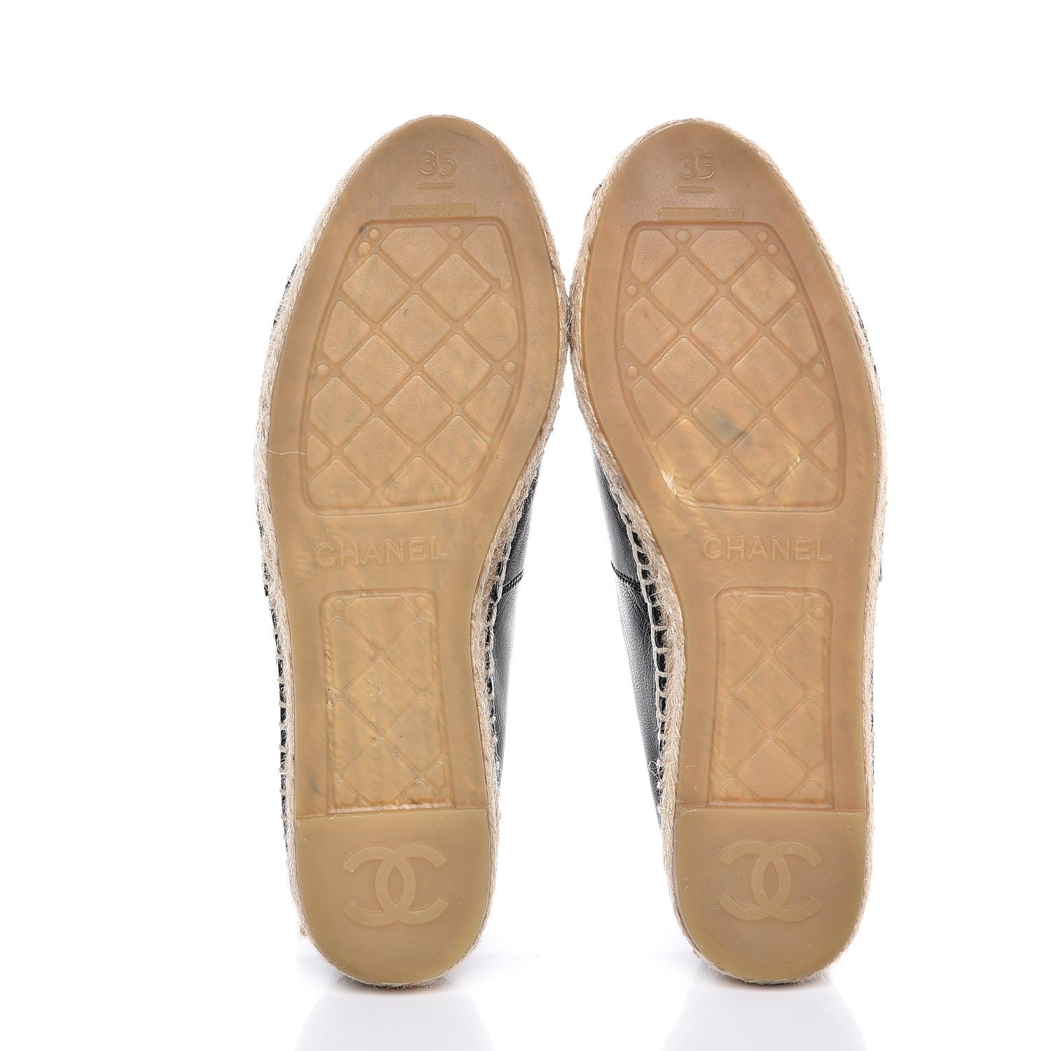 Chanel Lambskin CC Espadrilles 35 Black 5 of 10