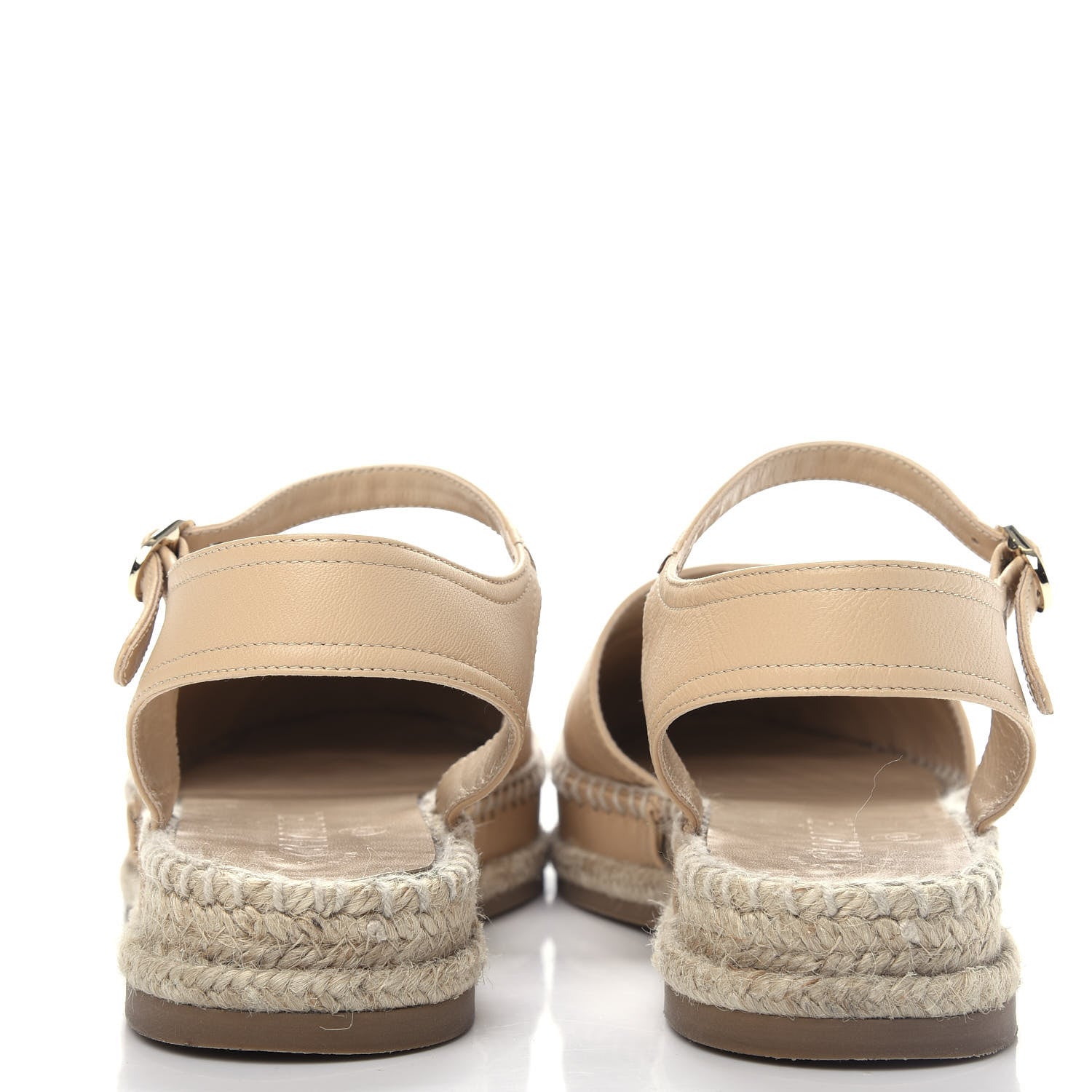 Chanel Lambskin CC Espadrilles 36 Beige Black 7 of 11