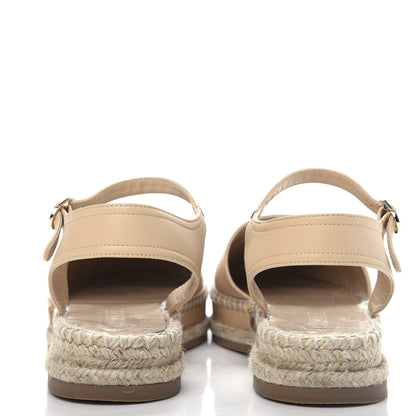 Chanel Lambskin CC Espadrilles 36 Beige Black 7 of 11