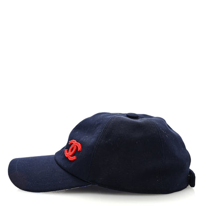 Chanel Cotton Beaded CC Cap Hat Navy Blue 4 of 7