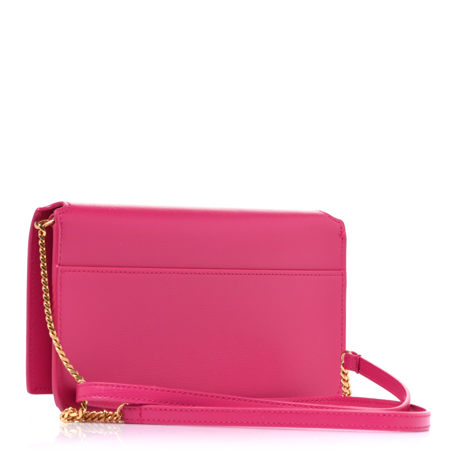 Saint Laurent Smooth Calfskin Monogram Phone Holder Crossbody Fuchsia Couture 2 of 7