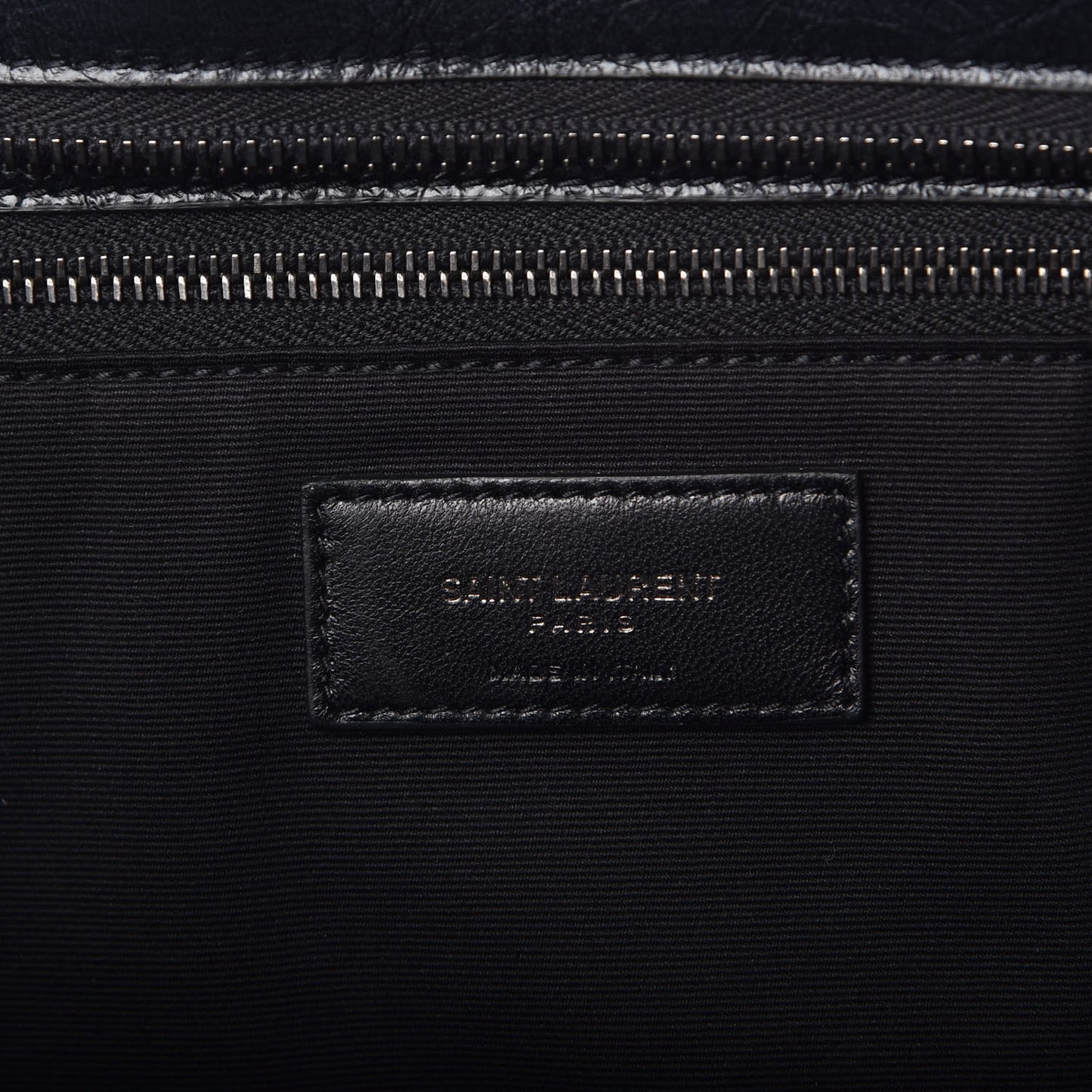 Crinkled Calfskin Matelasse Monogram Large Niki Shopping Tote Bag Black