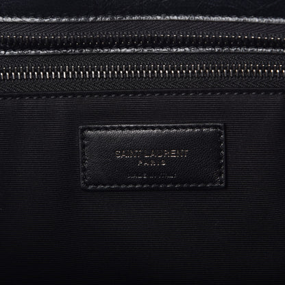 Saint Laurent Crinkled Calfskin Matelasse Monogram Large Niki Shopping Tote Bag Black 6 of 7