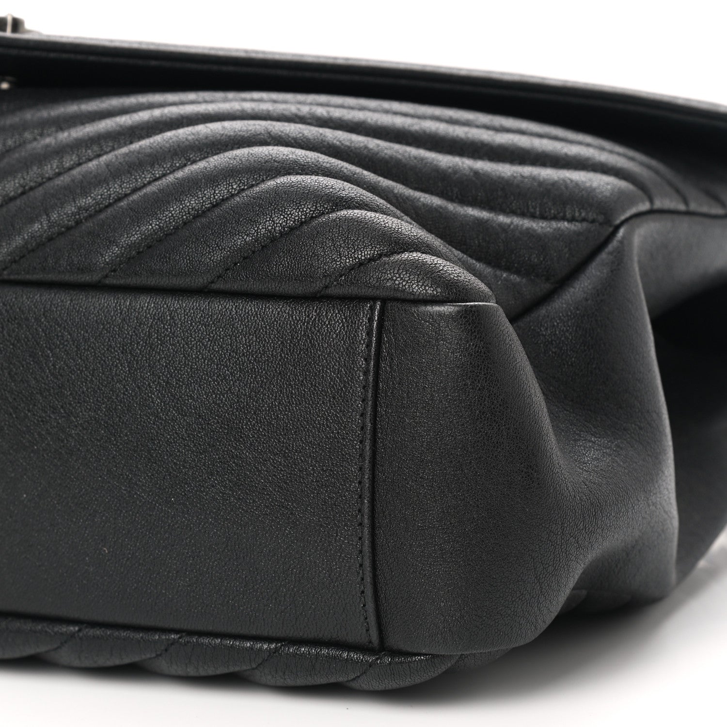 Saint Laurent Sheepskin Matelasse Chevron Monogram Large College Satchel Black 11 of 11