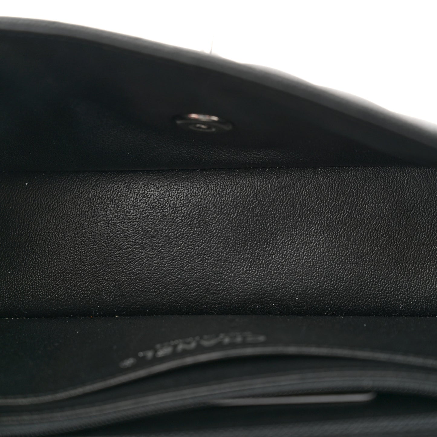 Caviar Chevron Quilted Mini Rectangular Flap Black