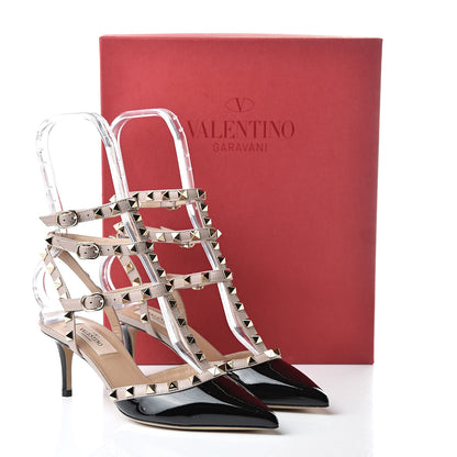 Valentino Garavani Patent Nappa Rockstud Ankle Strap 65mm Pumps 36 Black Poudre 10 of 10