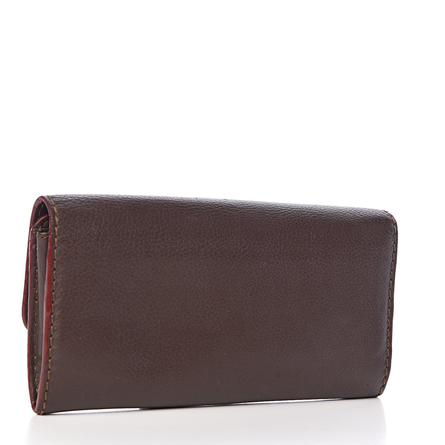 Calfskin Marcie Continental Flap Wallet Truffle