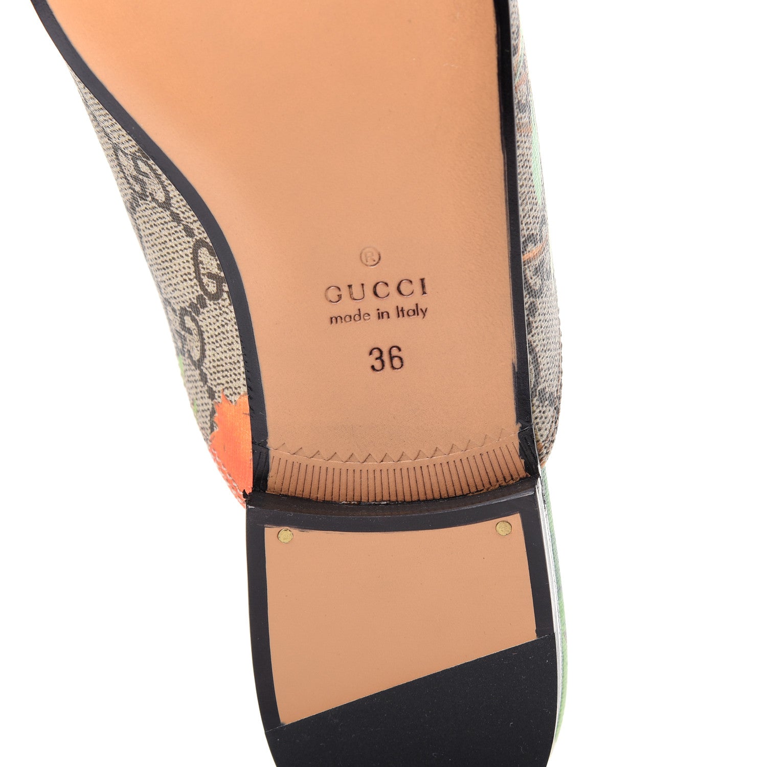 Gucci GG Supreme Monogram Tian Womens Princetown Slippers 36 Beige Ebony Multicolor 9 of 11