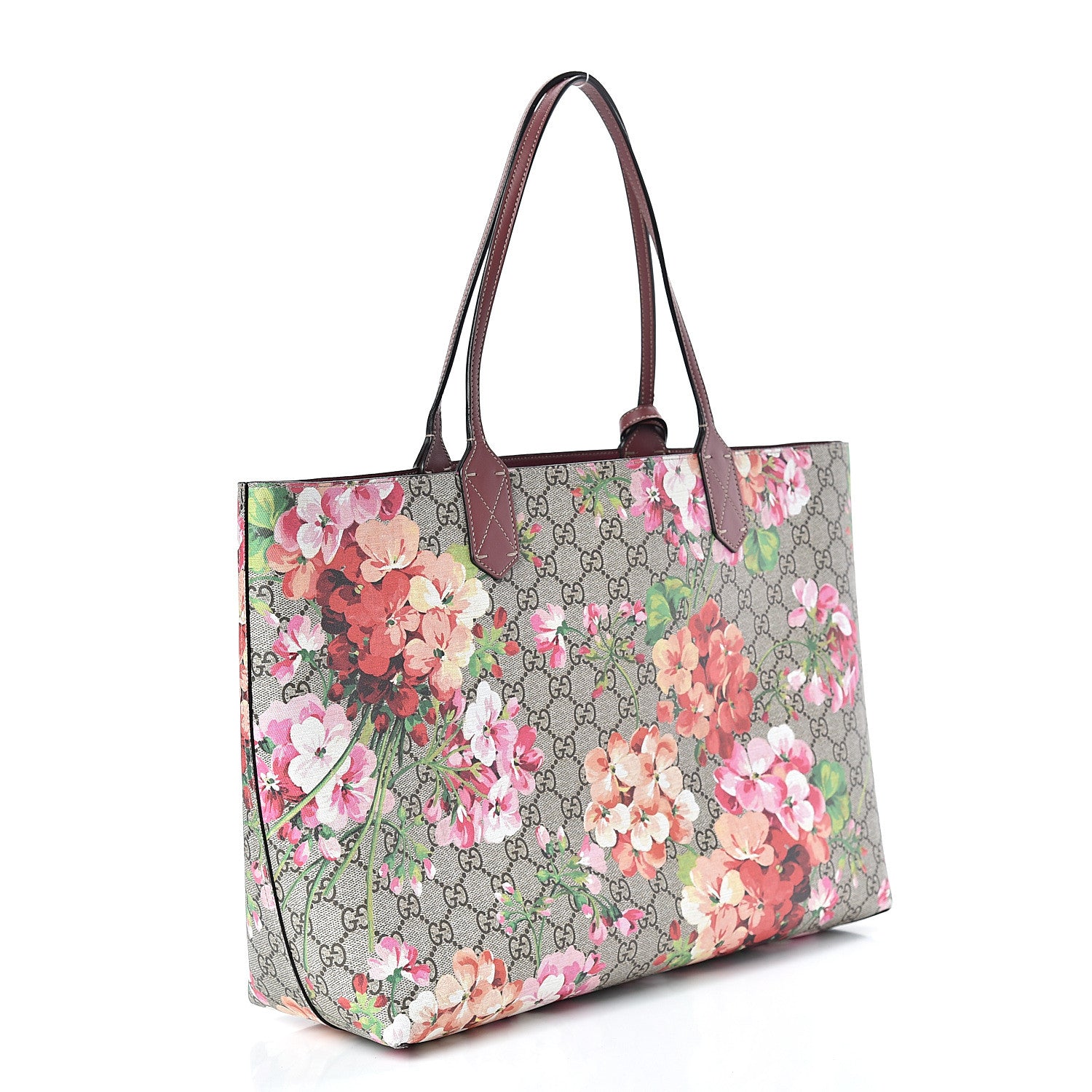 Gucci GG Supreme Monogram Blooms Medium Reversible Tote Beige Multicolor Dry Rose 5 of 20