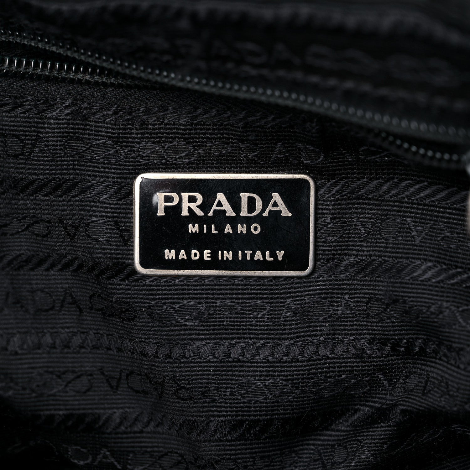Prada Tessuto Nylon Crocodile Embossed Calfskin Cinch Backpack Black 6 of 28